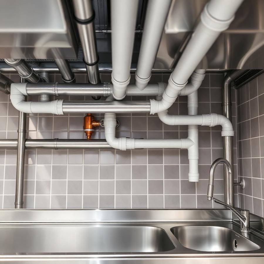 Commercial kitchen waste completed by Johnson Plumbing in Downtown